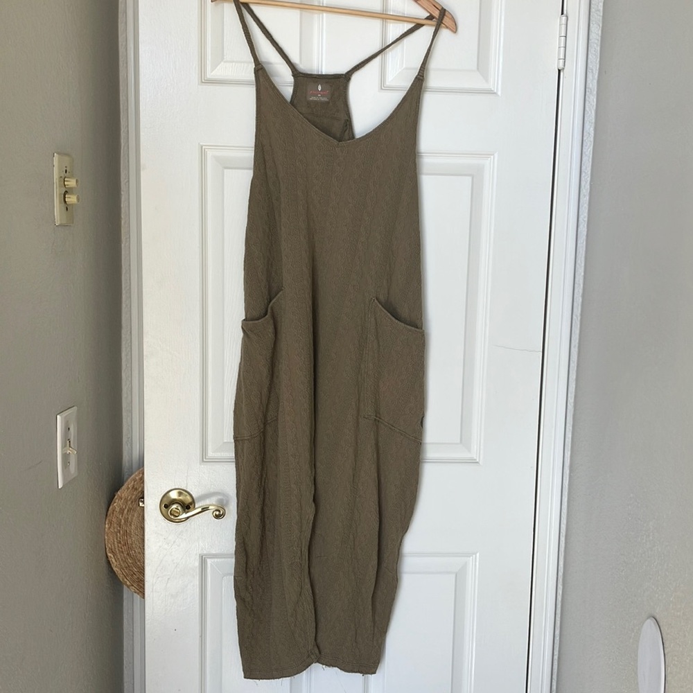 Free People Hot Shot Cable Onesie Green XS